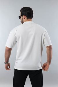 Erkek Beyaz (Ekru) Regular Fit Yumuşak Doku Basic Modal Penye Tişört