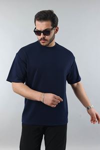 Erkek Lacivert Regular Fit Yumuşak Doku Basic Modal Penye Tişört