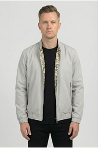 Erkek Regular Fit  Teknik Kumaş Mevsimlik Gri Pilot Mont 