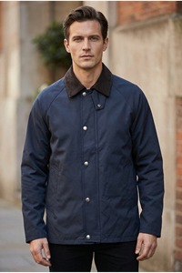 Erkek Regular Fit  Fermuarlı Çıtçıtlı Trench Lacivert Ceket