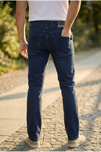 Erkek Koyu Lacivert Klasik Kesim Pamuklu Esnek Jean Kot Denim Pantolon