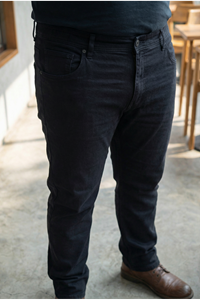  Erkek Likralı Esnek Siyah Battal Beden Kot Pantolon