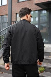Erkek Regular Fit  Teknik Kumaş Mevsimlik Siyah Pilot  Mont