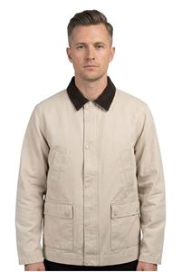 Erkek Bej Garni Yaka Spor Canvas Mont